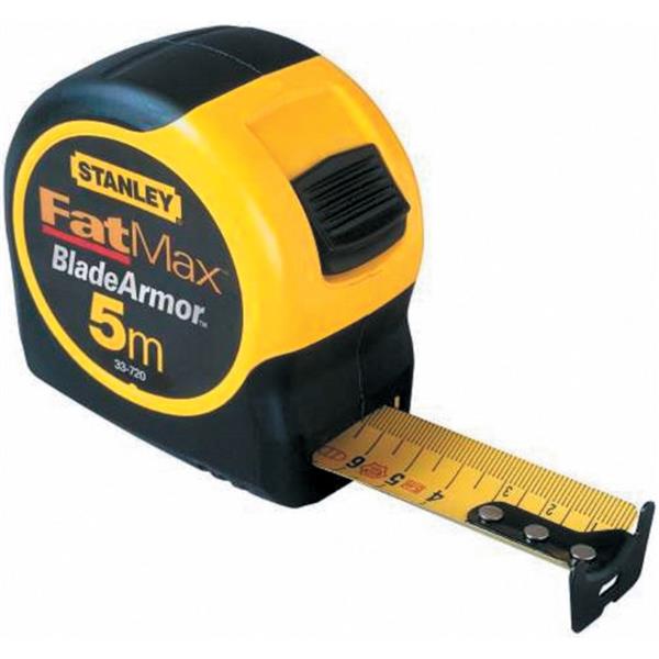 Stanley0-33-720 Fatmax Black Armor Metric Measuring Tape 5m - 5m