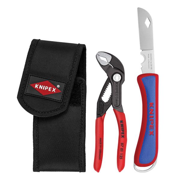 Knipex00 20 72 S6 Cobra Pliers & Knife Set with Pouch