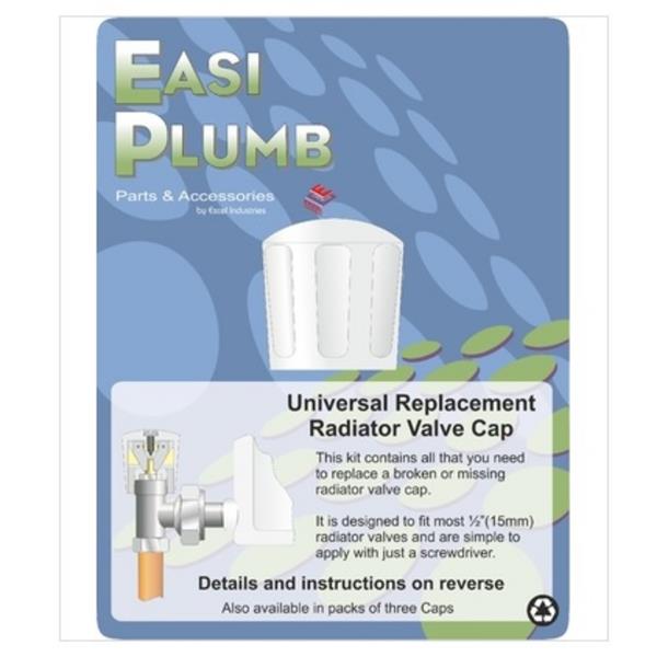 EasiplumbUniversal Replacement Rad. Valve Cap - White (Single)