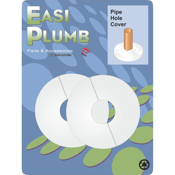 EasiplumbPk/2 1/2" White 2 Piece Pipe Hole Trims