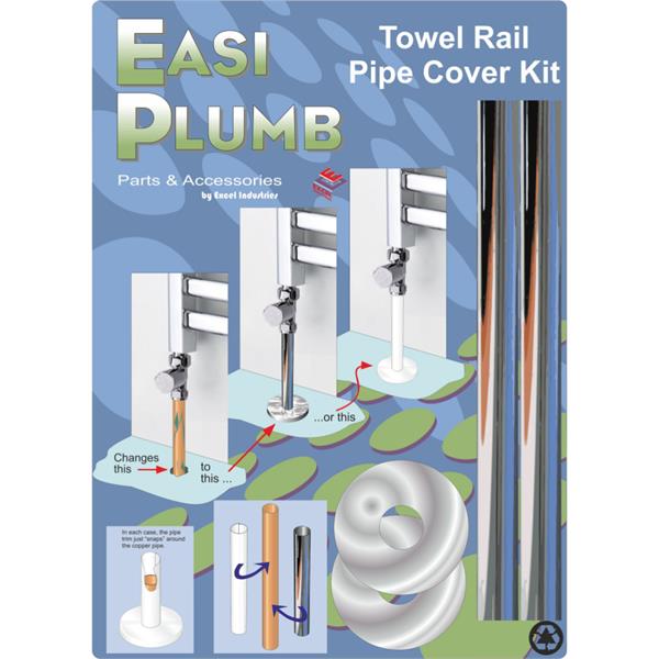 EasiplumbTowel Rail Pipe Cover Kit - Chrome