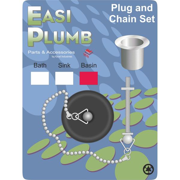 EasiplumbPoly Basin Plug & Chain Set