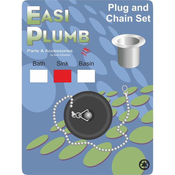 EasiplumbPoly Sink Plug & Chain Set