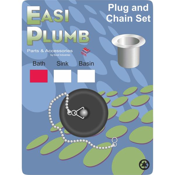 EasiplumbPoly Bath Plug & Chain Set