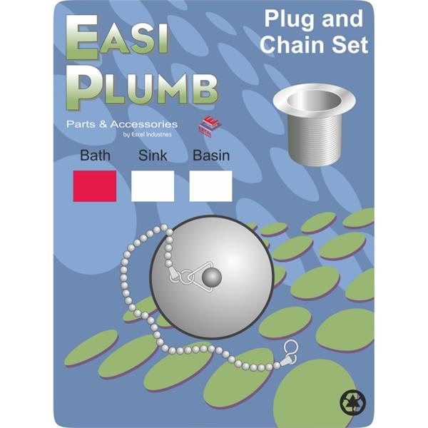 EasiplumbC.P.Bath Plug & Chain Set