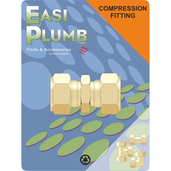 Easiplumb3/4" Straight Brass Compression Coupling