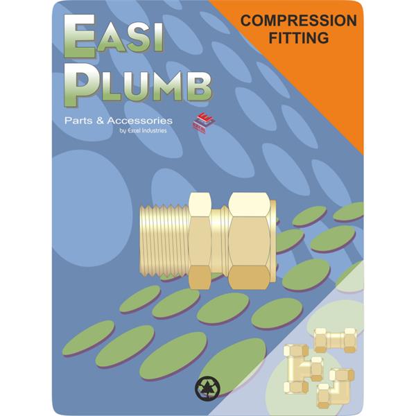 Easiplumb1/2" x 3/4" M.I. Straight Brass Compression Coupling