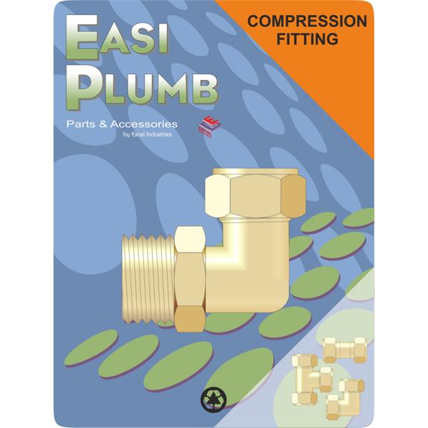 Easiplumb1/2" x 3/4" M.I. Brass Compression Elbow