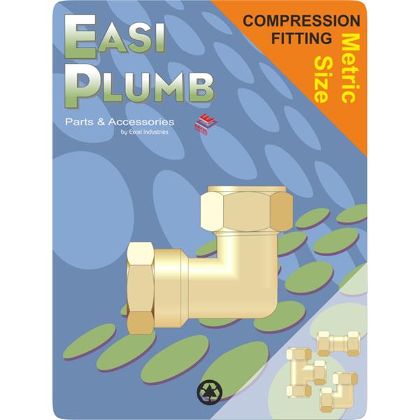 Easiplumb1/2" F.I. Brass Compression Elbow