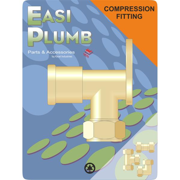 Easiplumb1/2" x 1/2" F.I. Wall Plate Brass Compression Elbow