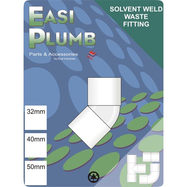 Easiplumb32mm White Waste 45 Deg. Bend