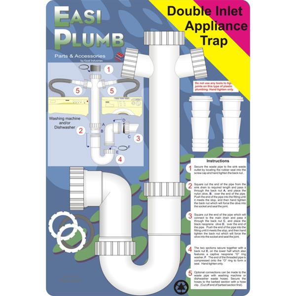 Easiplumb11/2" x 3" Seal Appliance Trap Double Inlet