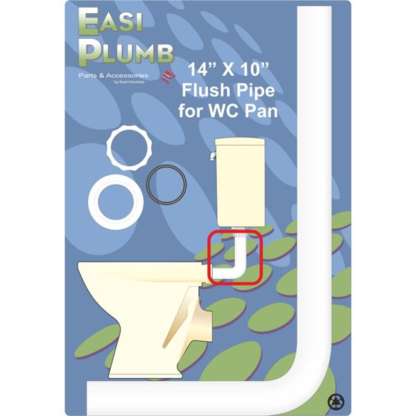 Easiplumb14" x 10" White Flushpipe c/w Internal Flush Pipe Connector