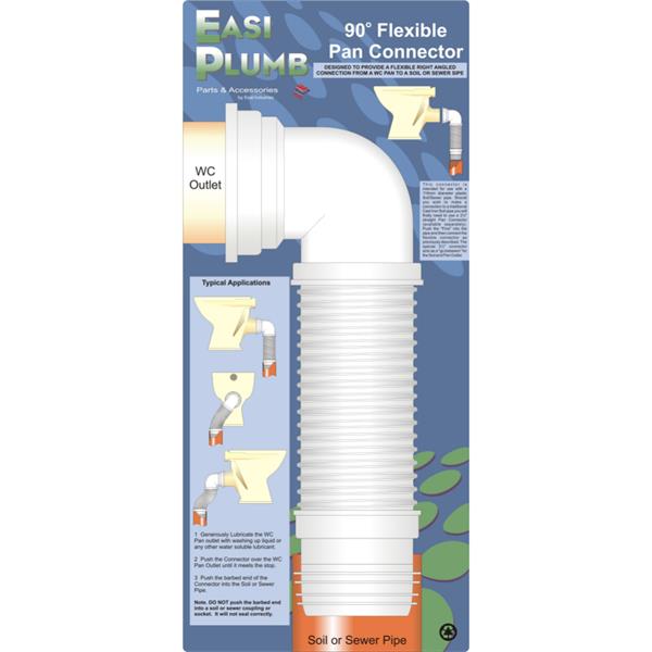 Easiplumb4" 90 Deg. Flexible Pan Connector