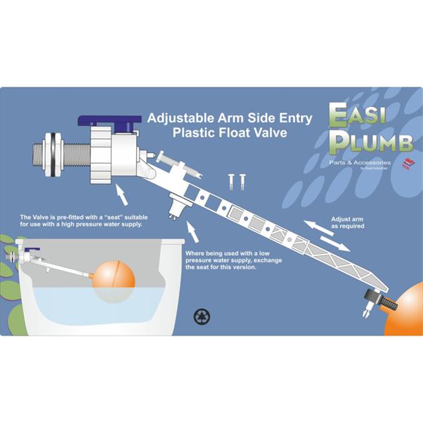 Easiplumb1/2" Side Entry Adjustable Arm Float Valve