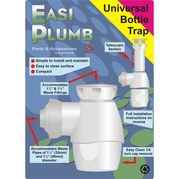 Easiplumb11/4"/11/2" Universal Bottle Trap