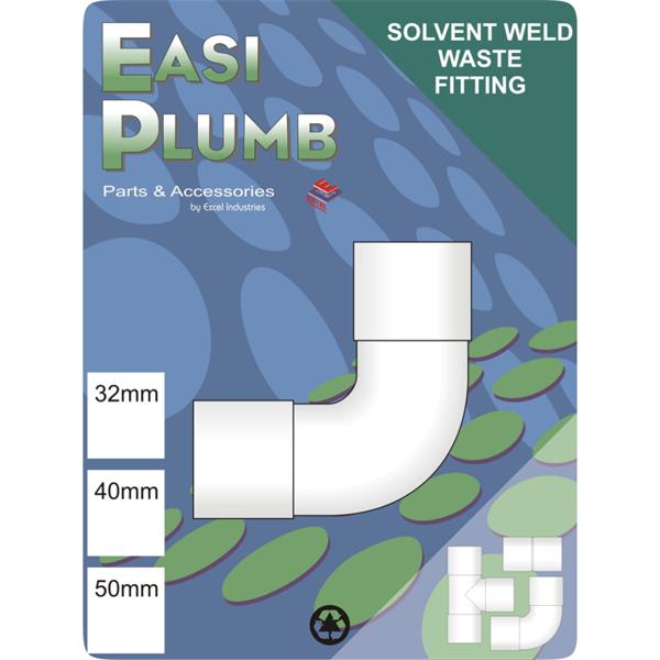 Easiplumb32mm White Waste Swept Elbow