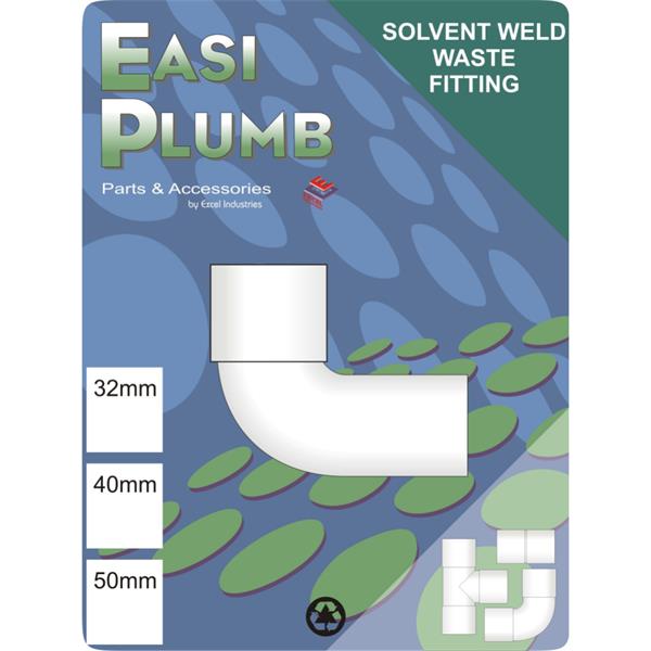 Easiplumb40mm White Waste M x F Knuckle Elbow