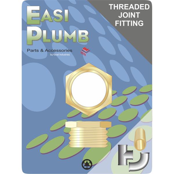 Easiplumb3/4" x 1/2" Brass Reducing Bush