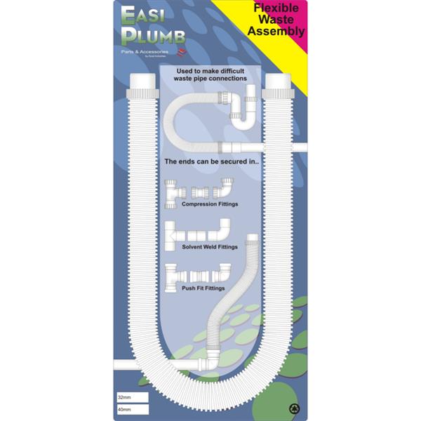 Easiplumb100cm length MxM Flexible Waste Assembly for 32mm Fitting