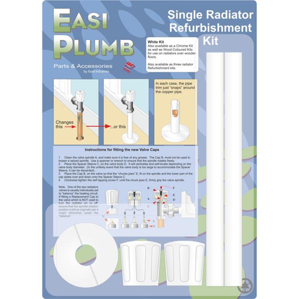 EasiplumbSingle Radiator Refurbishment Kit - White