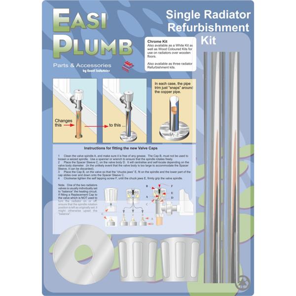 EasiplumbSingle Radiator Refurbishment Kit - Chrome