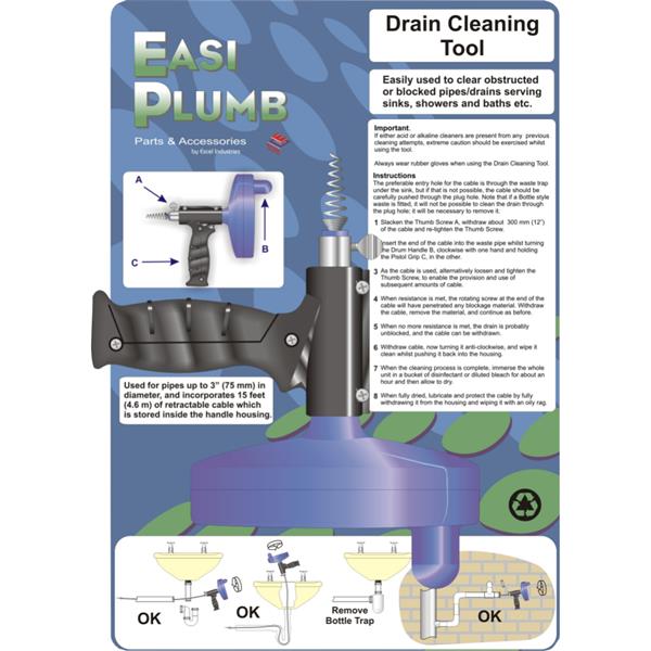 Easiplumb15ft Drain Clearing Tool