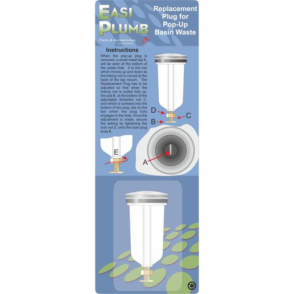 EasiplumbReplacement Plug for Pop Up Waste