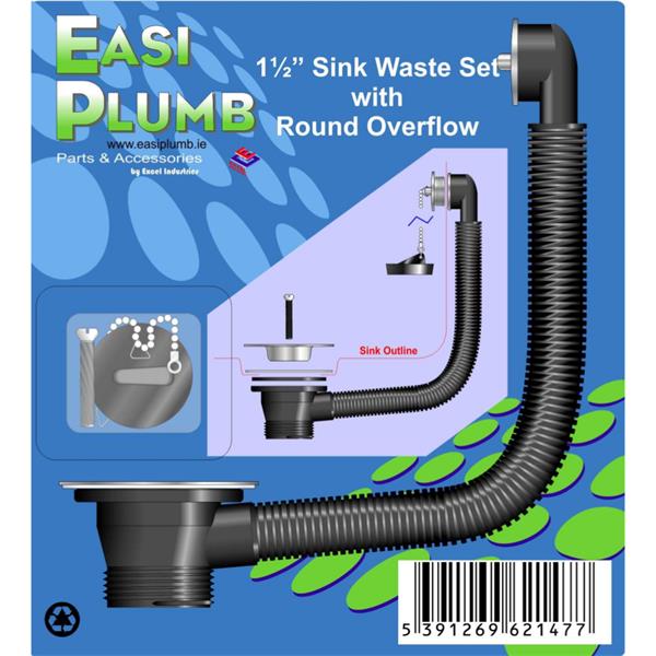 Easiplumb11/2" PVC Sink Waste Set (Round Overflow)