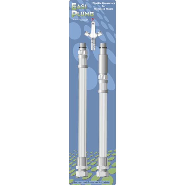 EasiplumbPair 1/2" Comp. x 10mm Monobloc Flexible Connector 400mm Long