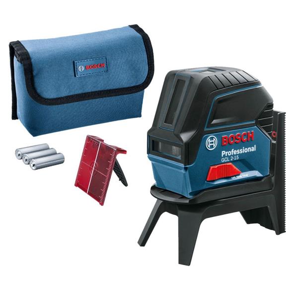 BoschGCL 2-15 Red Cross Line Laser with RM1 Wall Mount