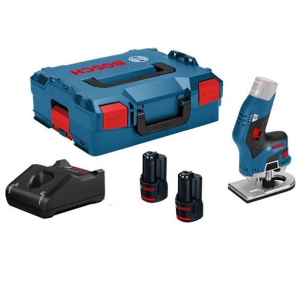 BoschGKF 12V-8 Brushless Cordless 12V Compact Router Trimmer L-BOXX Kit (2x3Ah)