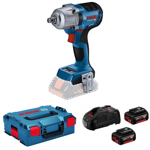 BoschGDS 18V-450 HC 1/2'' 450NM Impact Wrench in L-Boxx (2x5ah)