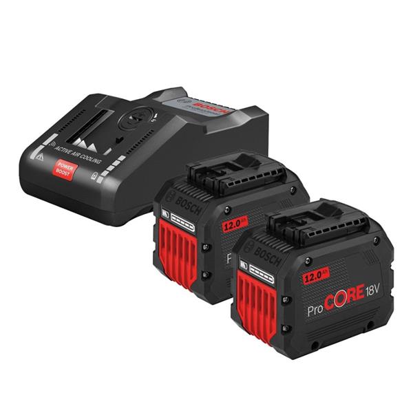 BoschBattery Starter Set: 2 x GBA 12Ah ProCORE 18V Batteries + GAL 18V-160 C Charger