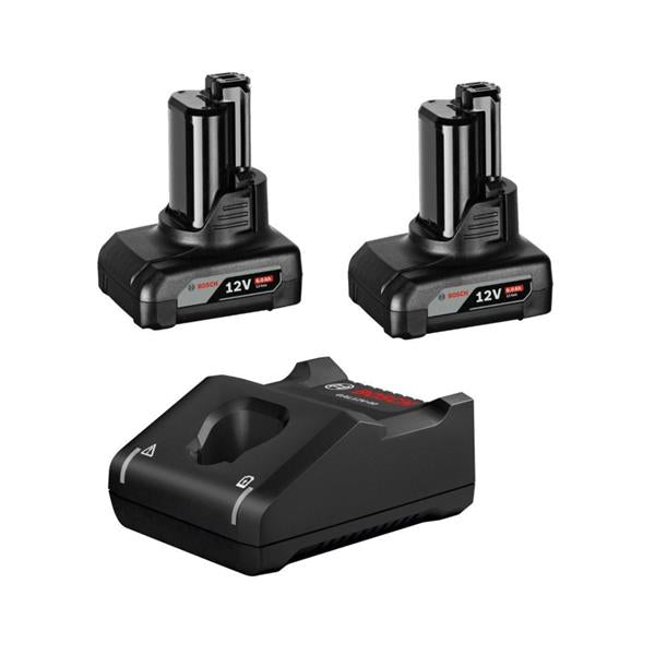 Bosch12BLUE60 12v 2 x GBA 6Ah Li-Ion + GAL12V-40 Charger Starter Set