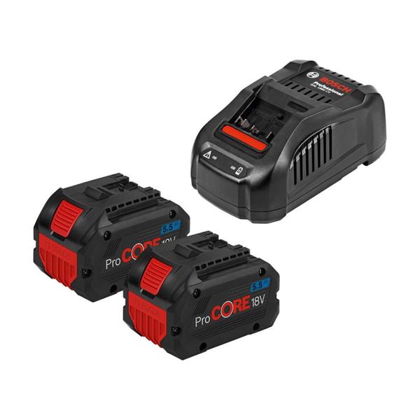 BoschBattery Starter Set: 2 x GBA 5.5Ah ProCORE 18V Batteries + GAL 1880 CV charger