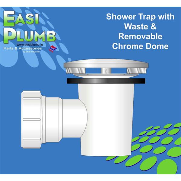 Easiplumb11/2" Combined Shower Trap with Waste & Removable Grid Chrome