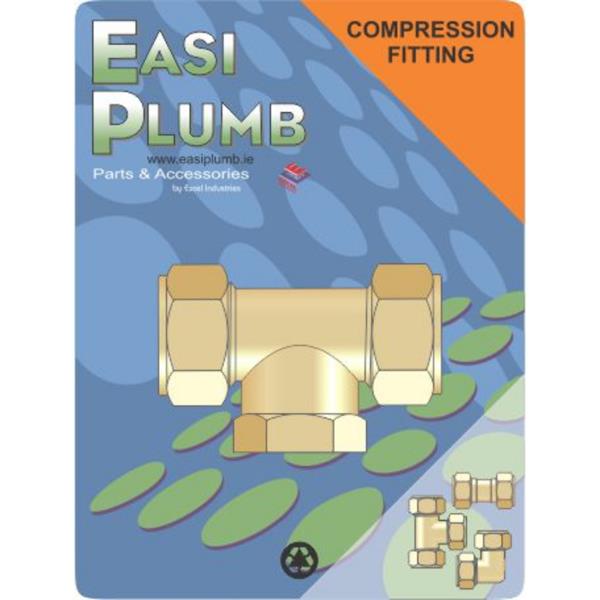 Easiplumb1/2" Brass Compression Equal Tee c/w 1/2" F.I. Branch