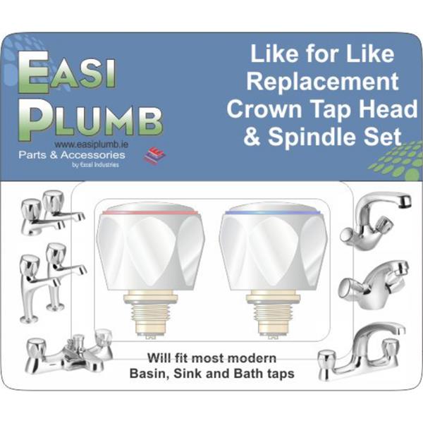 EasiplumbPair of Replacement Crown Tap Heads & Spindles only