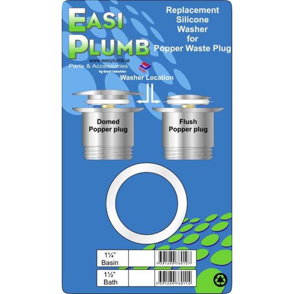 EasiplumbReplacement Silicone Washer for Popper Waste 1 1/4"