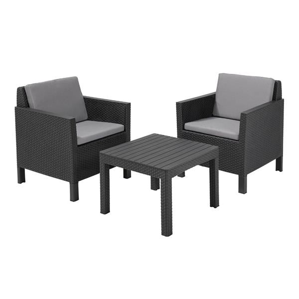 KeterChicago Balcony Set With Cushions Grey 228535