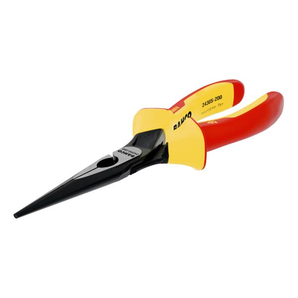 BahcoSnipe Nose Pliers with Insulated Dual-Component Handles and Phosphate Finish 2430S