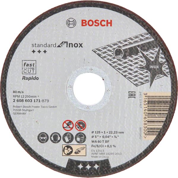 BoschProfessional Standard for INOX 125mm x 1mm x 22.23mm - Pk25
