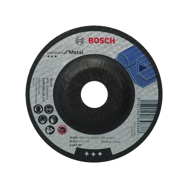 BoschGrinding Disc Offset, Standard for Metal 115mm x 22.23 mm x 6mm - Pk10
