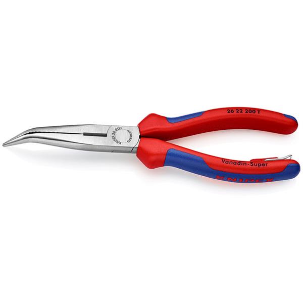 Knipex26 22 200 T Tethered BK Snipe Nose Side Cutting Pliers