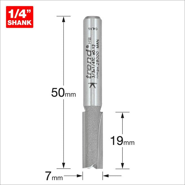 TrendPro Two flute Cutter 7mm diameter 3/3X1/4TC