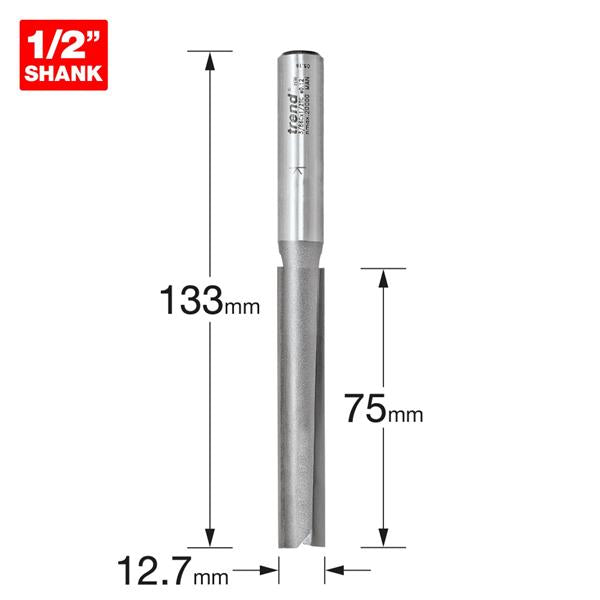TrendPro Two flute 12.7mm dia x 75mm cut 3/86CX1/2TC