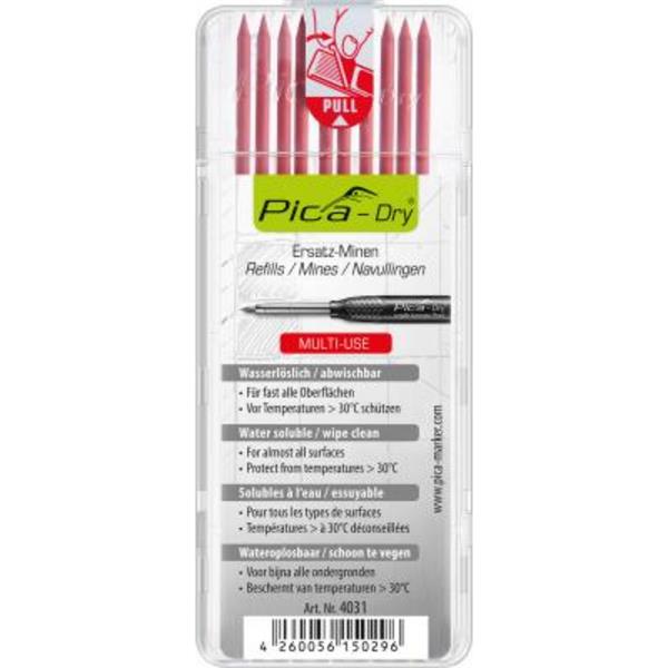 Pica-Dry Refill Leads Water soluble / Wipe clean (Red)