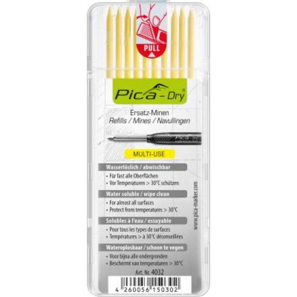 Pica-Dry Refill Leads Water soluble / Wipe clean (Yellow)