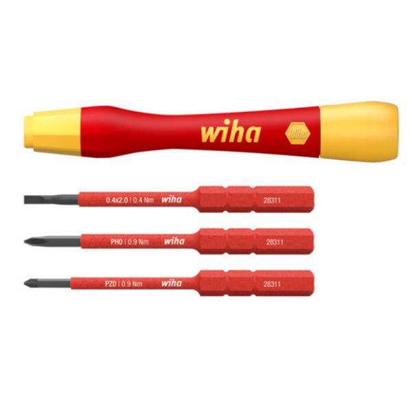 Wiha43167 Fine Screwdriver set PicoFinish SlimVario electric 1000V With Slimbits 4-pcs